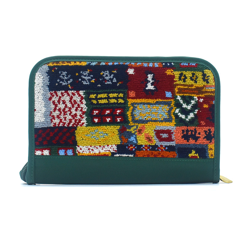 手作りリメイク☆お薬手帳ケース☆ベージュドット&黒猫ちゃん☆エチノ