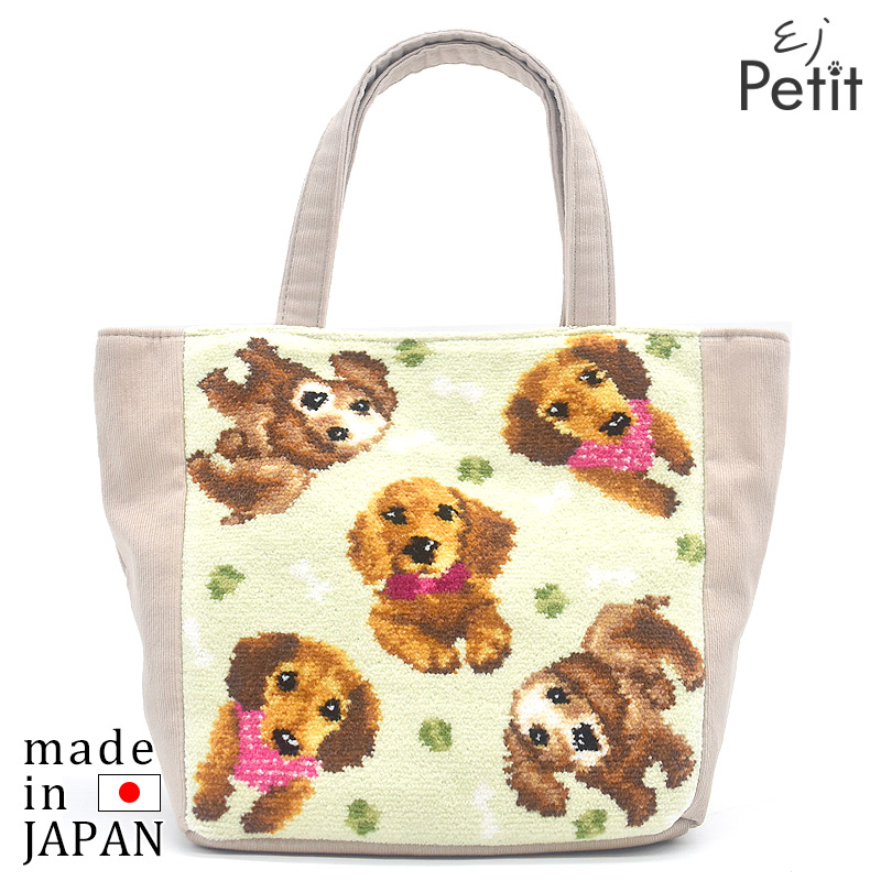 ダックス ミニチュア ダックスフンド 総柄 トートバッグ EjPetit