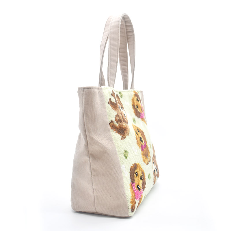 ダックス ミニチュア ダックスフンド 総柄 トートバッグ EjPetit