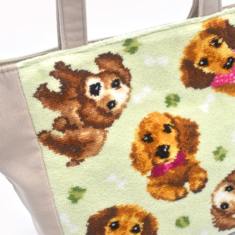 えっこ様】ハンドメイドオーダー★犬★バッグ4点 ダックス ミニチュア ダックスフンド 総柄 トートバッグ EjPetit