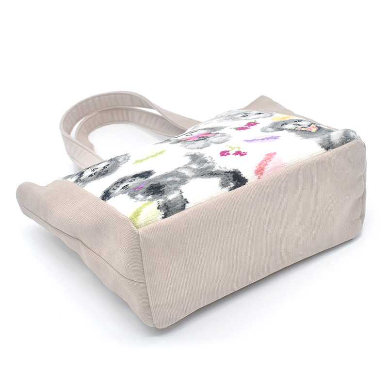 354-75-12 EjPetit シルバープードル柄 トートバッグ