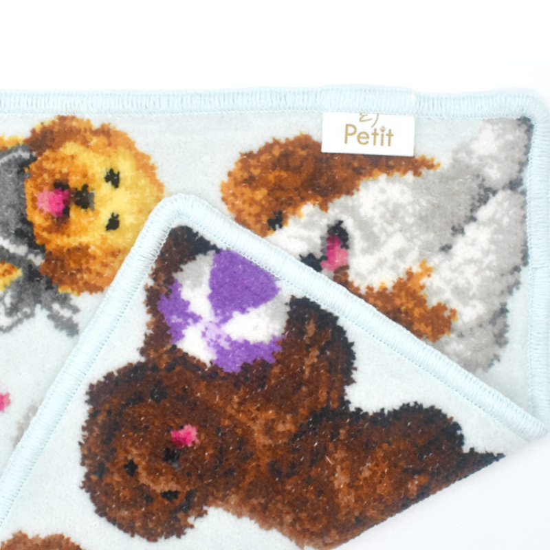 Enjeau(アーンジョー)：ラブラドゥードル シェニール織 ハンカチ