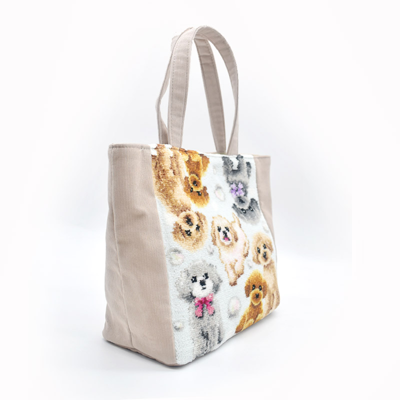 トイプードル刺繍入りトートバッグ 他 ハンドメイド トイプードル刺繍