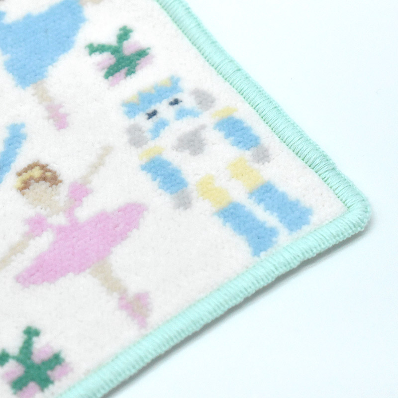 Enjeau(アーンジョー)：バレエ柄 シェニール織 ミニハンカチ 17cm