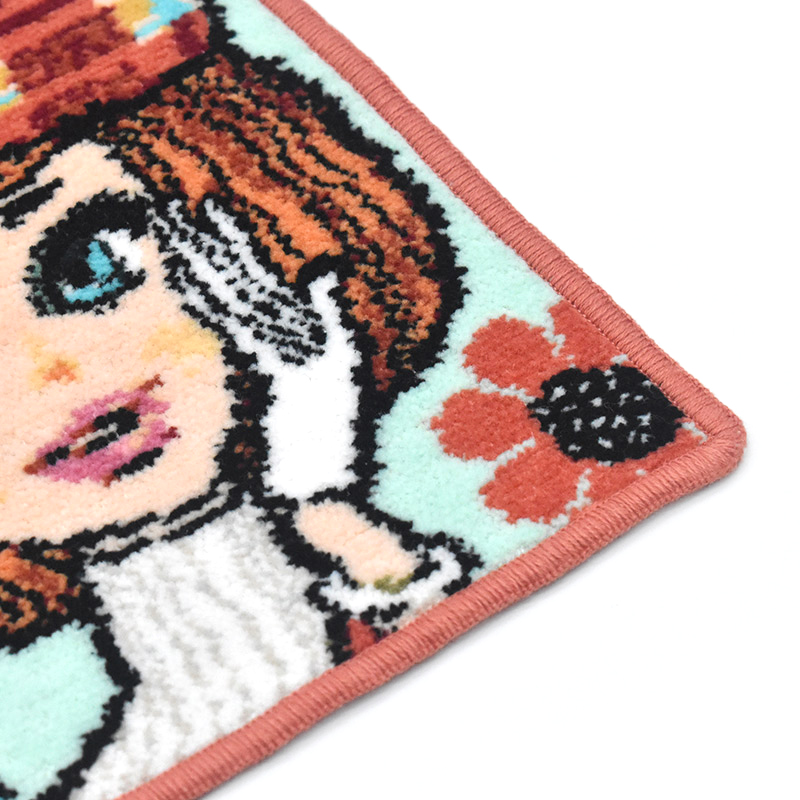 RUNE 内藤ルネ × アーンジョー：ベレー帽の少女 ハンカチ 23cm