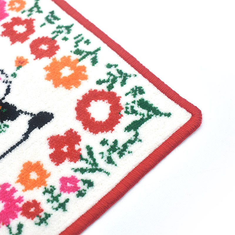 RUNE 内藤ルネ × アーンジョー：パンダフラワー シェニール織 ハンカチ