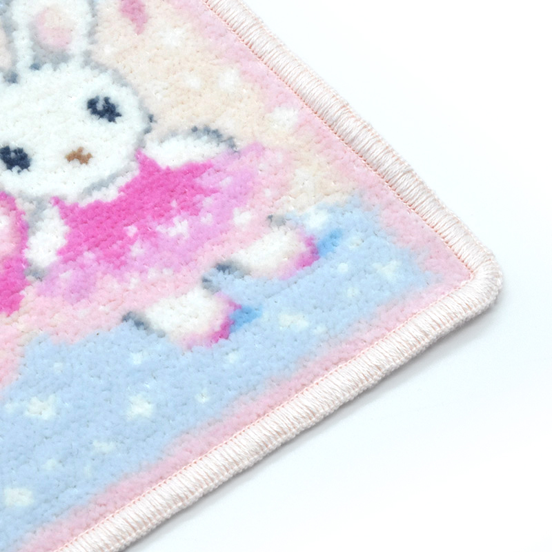 Enjeau(アーンジョー)：バレエ柄 シェニール織 ミニハンカチ 17cm