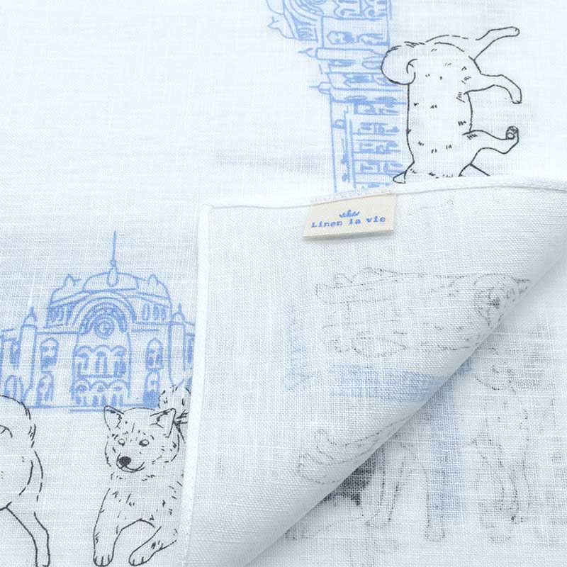ラヴィ　ハンカチ　ネコちゃん柄　19枚 Linen la vie(リネン ラ・ヴィ)：【刺繍 気ままな生活】ハンカチ