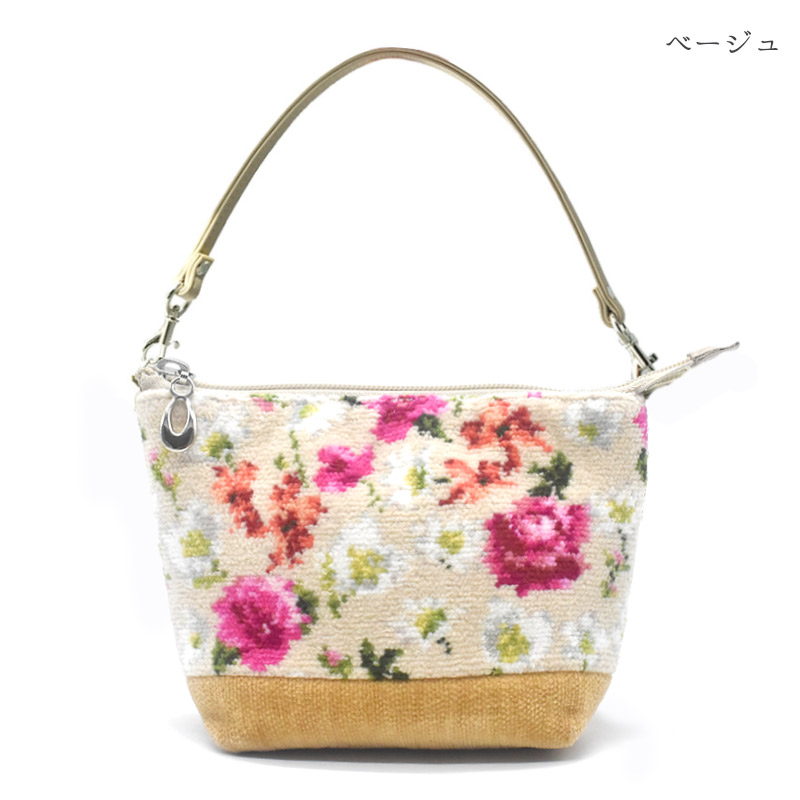 Enjeau(アーンジョー)：ステラ 総シェニール織コスメポーチ 2065